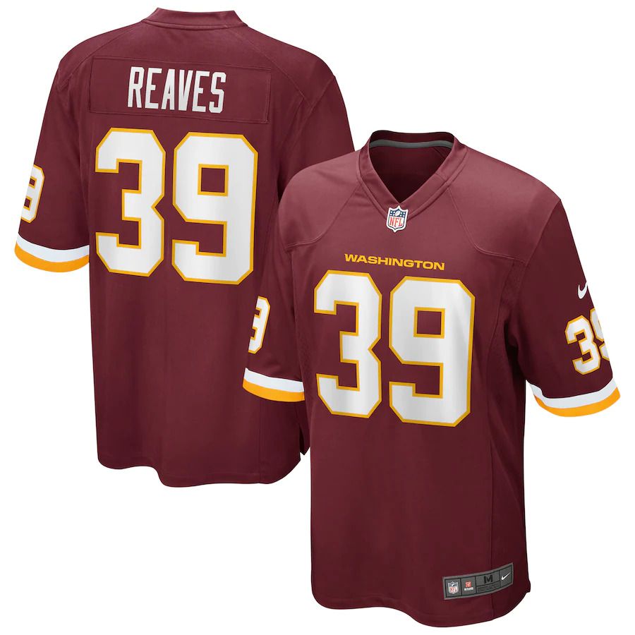 Men Washington Redskins 39 Jeremy Reaves Nike Burgundy Game Player NFL Jersey